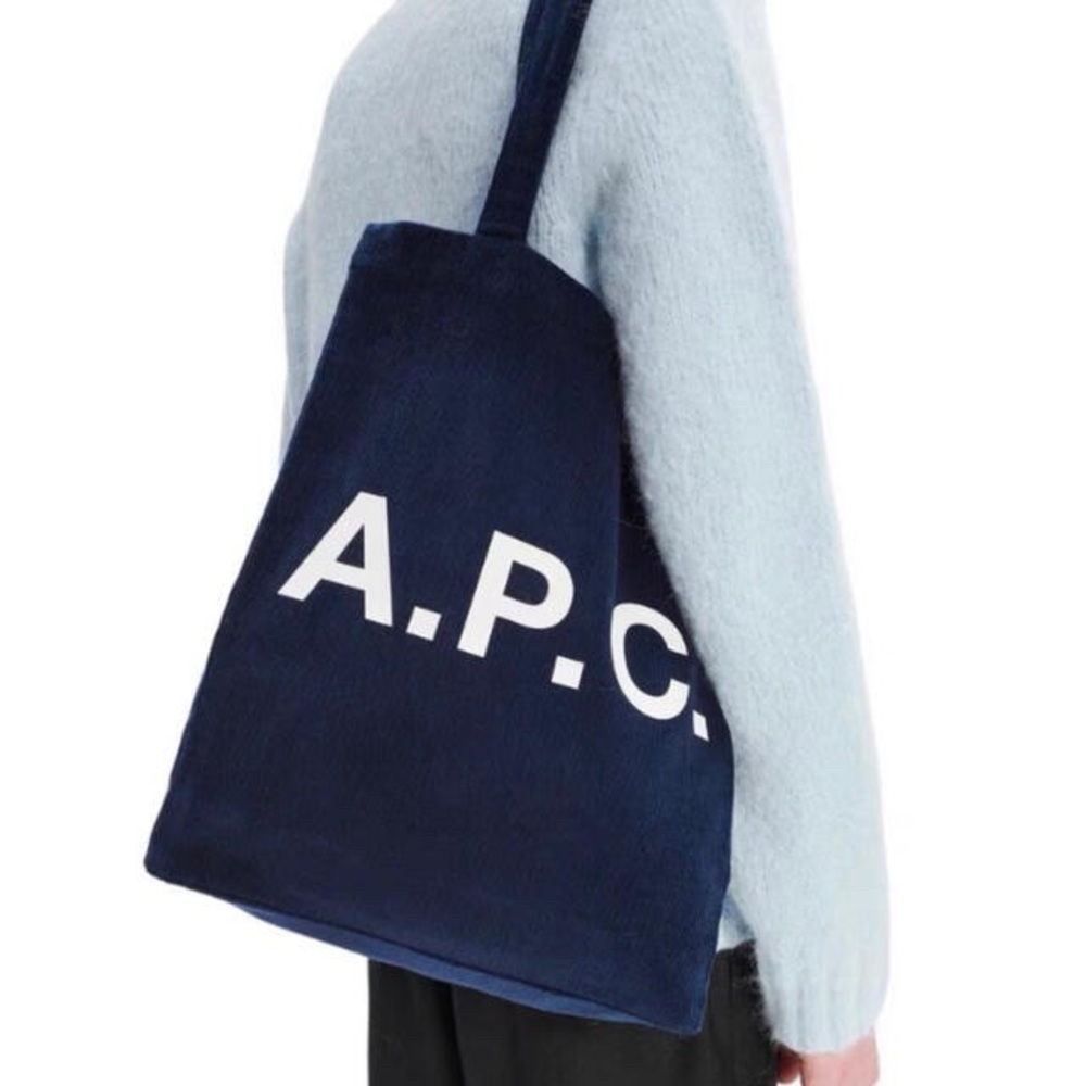 A.P.C. Navy Blue Tote Bag